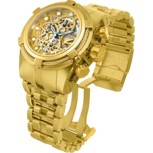 Relógio Zeus Esqueleto Original Banhado A Ouro 18k